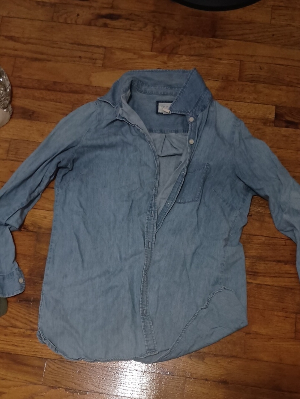 Light Blue Denim Button-Up Shirt